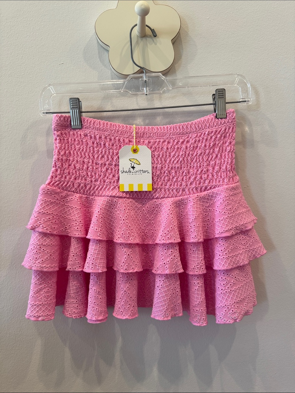 NWT Shade Critters Eyelet Smocked Skirt, Pink Size YXL (14)